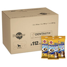 PEDIGREE DENTASTIX - Dental Dog Chews - Adult Medium Dogs 10-25kg - 4 x 28 Sticks - Megapack of Dog Dental Sticks