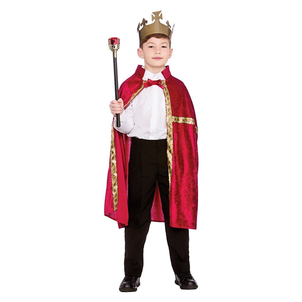 (Red) Kids Deluxe King Robe & Crown