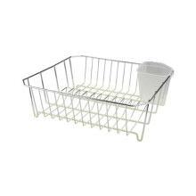 32X36Cm Chrome Dish Drainer Silicone Coating With Plastic Cutlery Draining Caddy