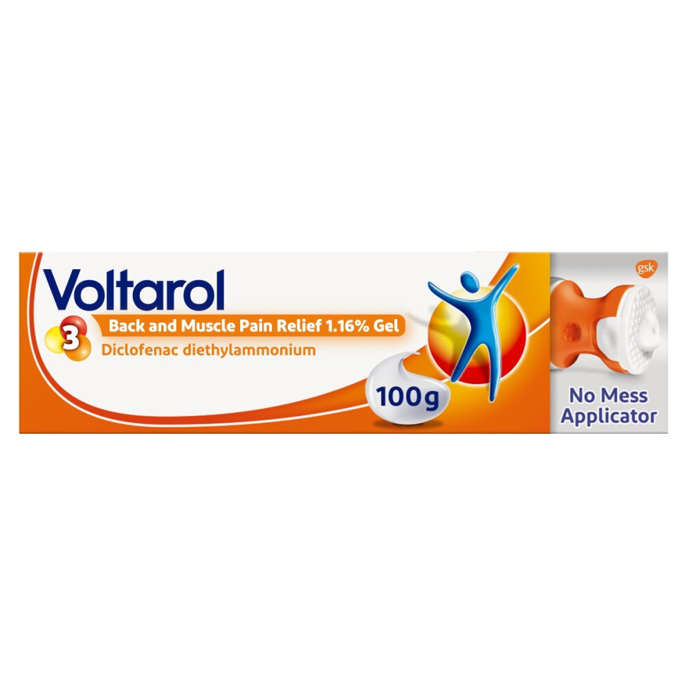 Voltarol Back And Muscle Pain Relief 1.16% Gel With No Mess Applicator, 100g