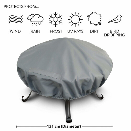 Heavy Duty Premium Large Waterproof Fire Pit Cover â€“ Size: 131cm Diameter Approx. 1