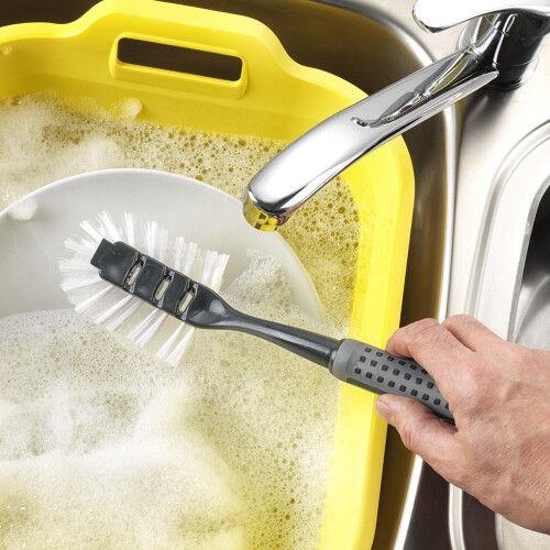 Addis Addis ComfiGrip Washing Up Dish Brush with Scraper, Metallic Graphite, 6 x 8 x 30 cm 2