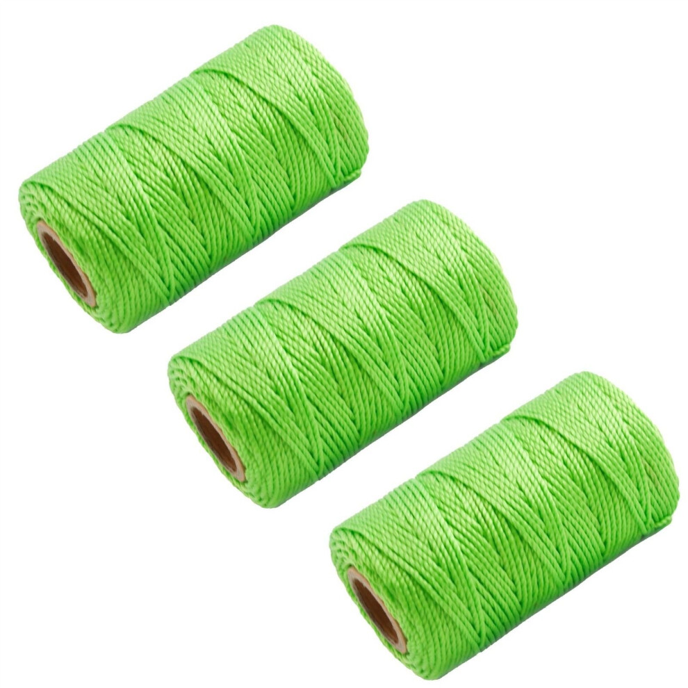 3 X Green 70M Builders Building Brick Laying Measuring Masonry Rope String Line