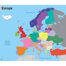 Wildgoose Education WG3519 Simple Map of Europe, 67 cm x 57 cm
