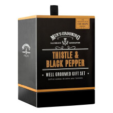 Scottish Fine Soaps Men's Grooming Thistle & Black Pepper Gift Set - 50ml EDT, 75ml Aftershave Balm, 75ml Body Wash (Code A01816)