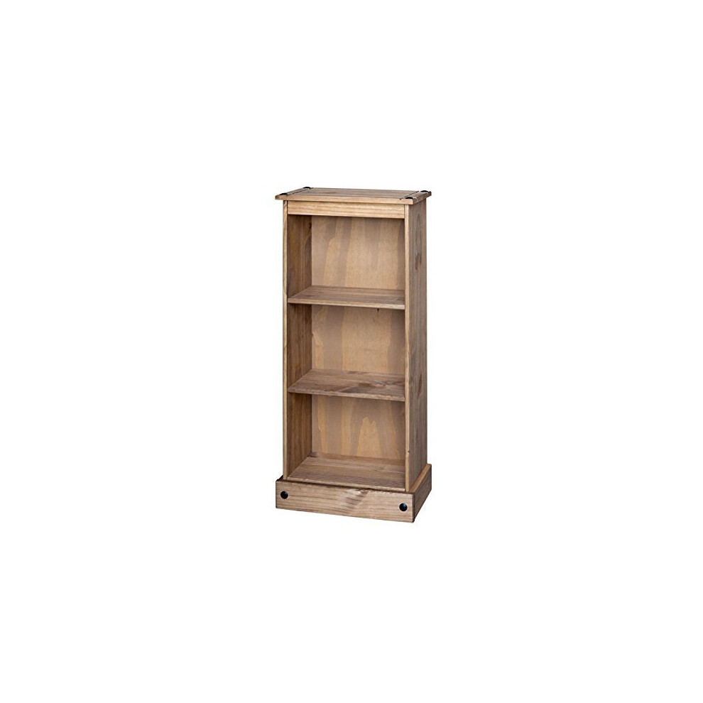 Mercers-Furniture Brown Mercers Furniture Cor78 Corona Low Narrow Bookcase - Pine(Brown)