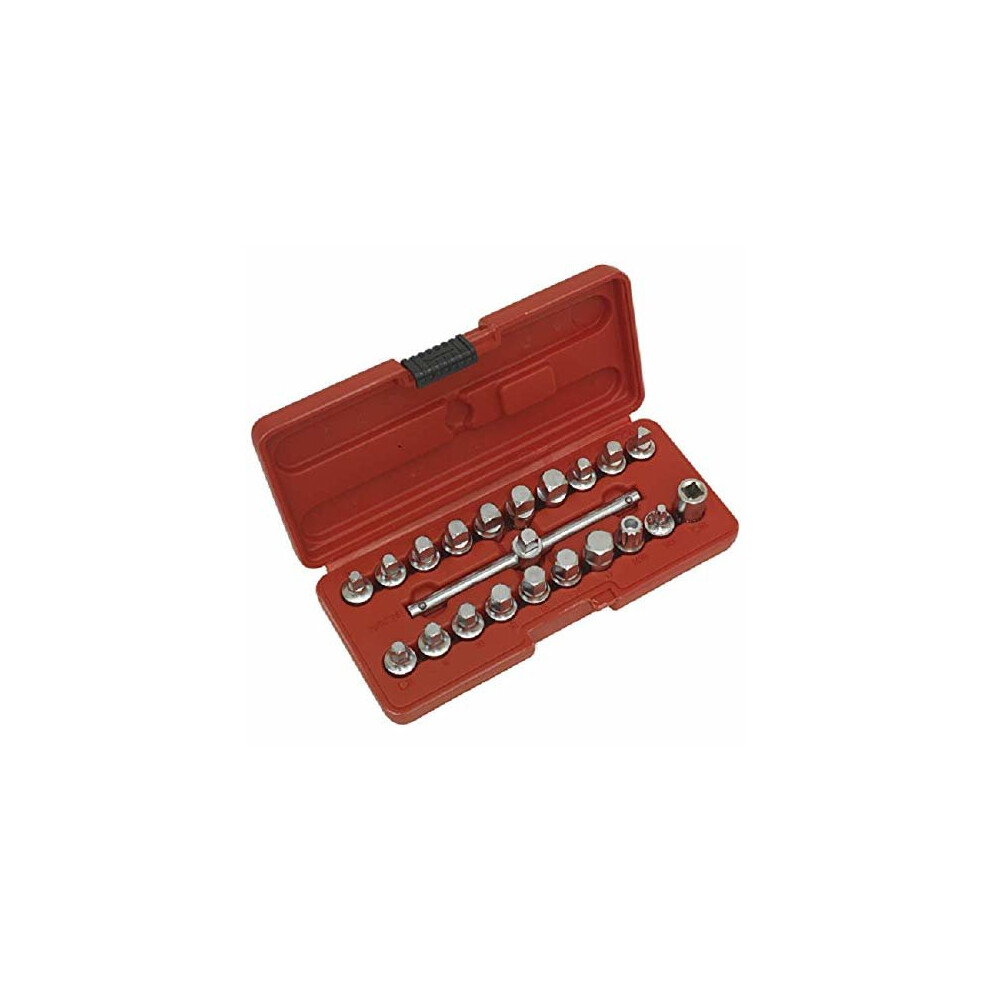 Sealey AK6586 Oil Drain Plug Key Set 21pc 3/8"Sq Drive