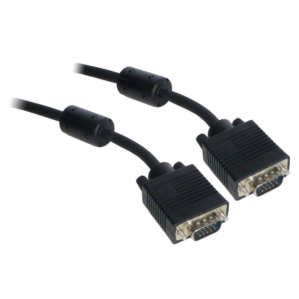 Isdp Men's Black 30M Svga Vga Monitor Cable - To (15 Pin Fully Wired) With Ferrite Cores