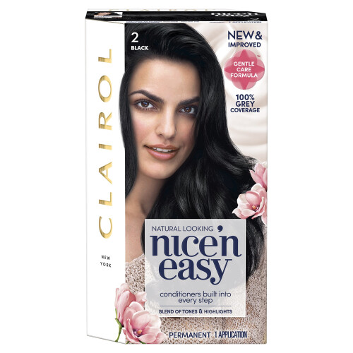 Clairol Clairol Nice' n Easy Μόνιμη βαφή μαλλιών 2 Μαύρο
