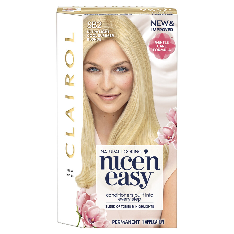 Clairol Nice' N Easy Permanent Hair Dye SB2 Ultra Light Cool Summer Blonde