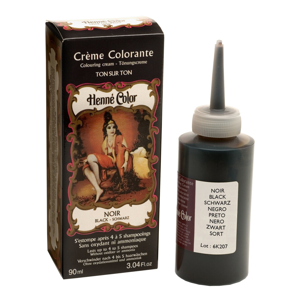 Henne-Color Black,Cream Henne Color Black Henna Hair Colouring Cream 90 Ml
