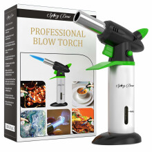 Blow Torch - Best Creme Brulee Torch - Refillable Professional Kitchen Torch with Safety Lock and Adjustable Flame - Culinary Torch - Micro Butane...