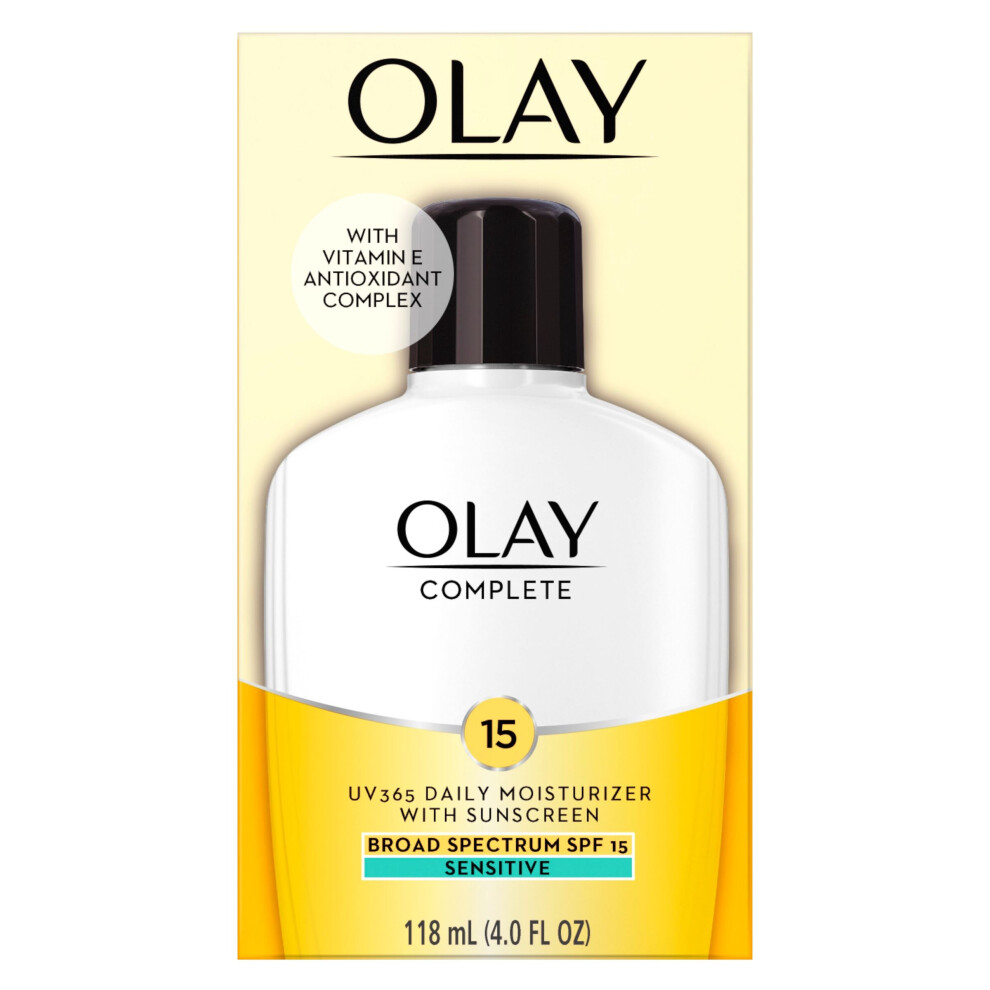 Olay Complete UV365 Daily Sensitive Skin Moisturizer Sunscreen, 177 ml (6 fl oz) - Broad Spectrum SPF 15