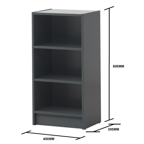 Timber Art Design UK Small 3 Tier Cube Bookcase Display Shelving Storage Unit Furniture Dark Grey 1