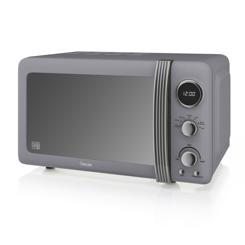 Swan Retro Digital 800W Microwave - Grey