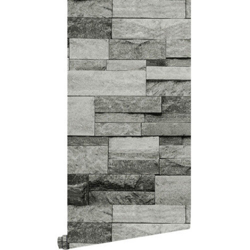 Hyfive Grey 3D Brick Wallpaper | Stone Effect Wallpaper 2