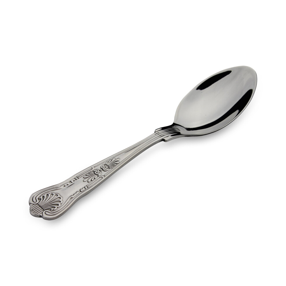 Kings Pattern Teaspoons, 18/0 Stainless Steel, Mirror Finish - Everyday Parish Cutlery (Pack of 12)