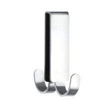 Wenko Vieste Hook for Shower Wall Double Shower Hook, Stainless Steel, Matt, 5.5Â x 2Â x 7Â cm