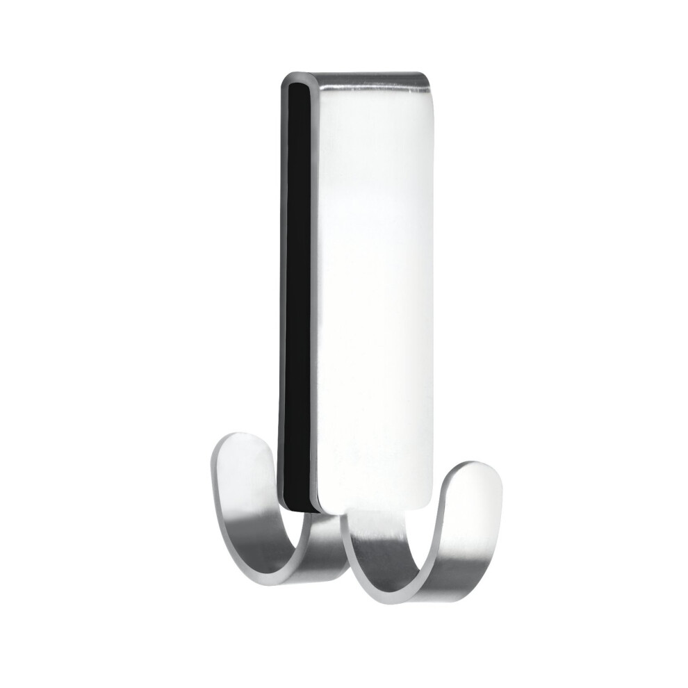 Wenko Vieste Hook for Shower Wall Double Shower Hook, Stainless Steel, Matt, 5.5Â x 2Â x 7Â cm