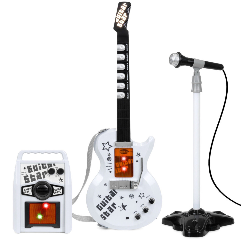 The Magic Toy Shop 3Pc Kids' Rock Star Electric Guitar & Microphone | Musical Toy Set