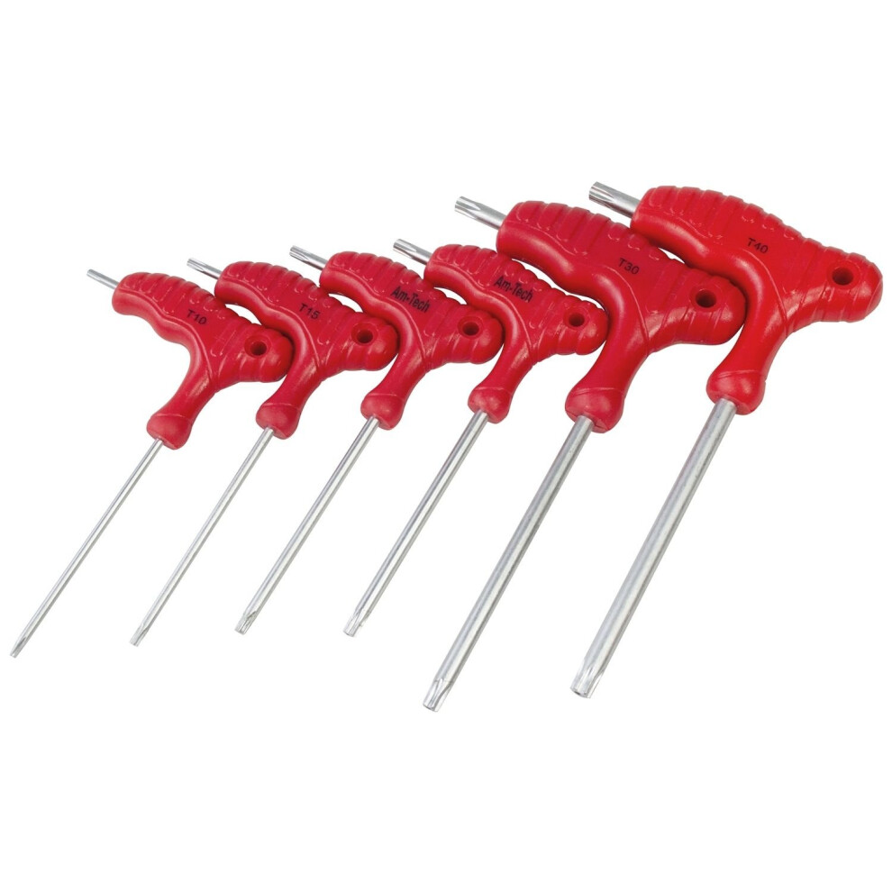 6pc Anti Tamper Security Torx Star Key Set T-handle Long Arm Keys