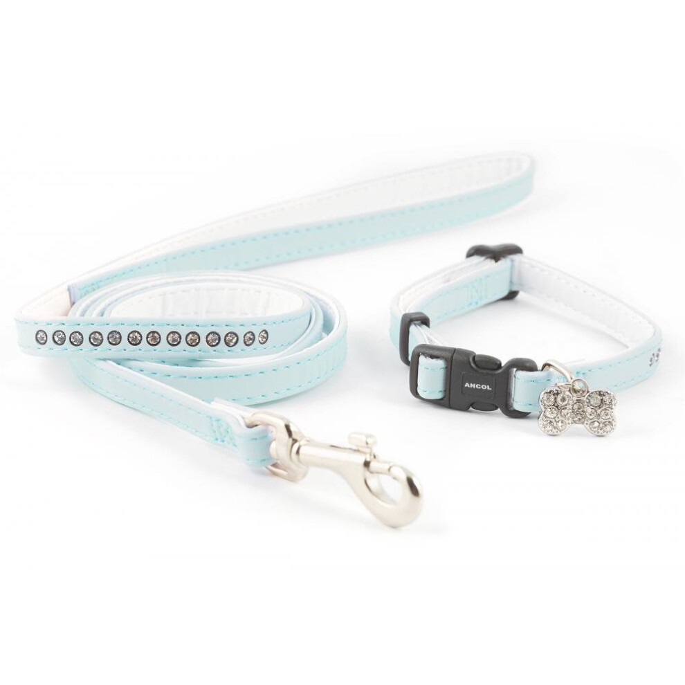 Small Bite Collar & Lead Set Deluxe Jewel Blue