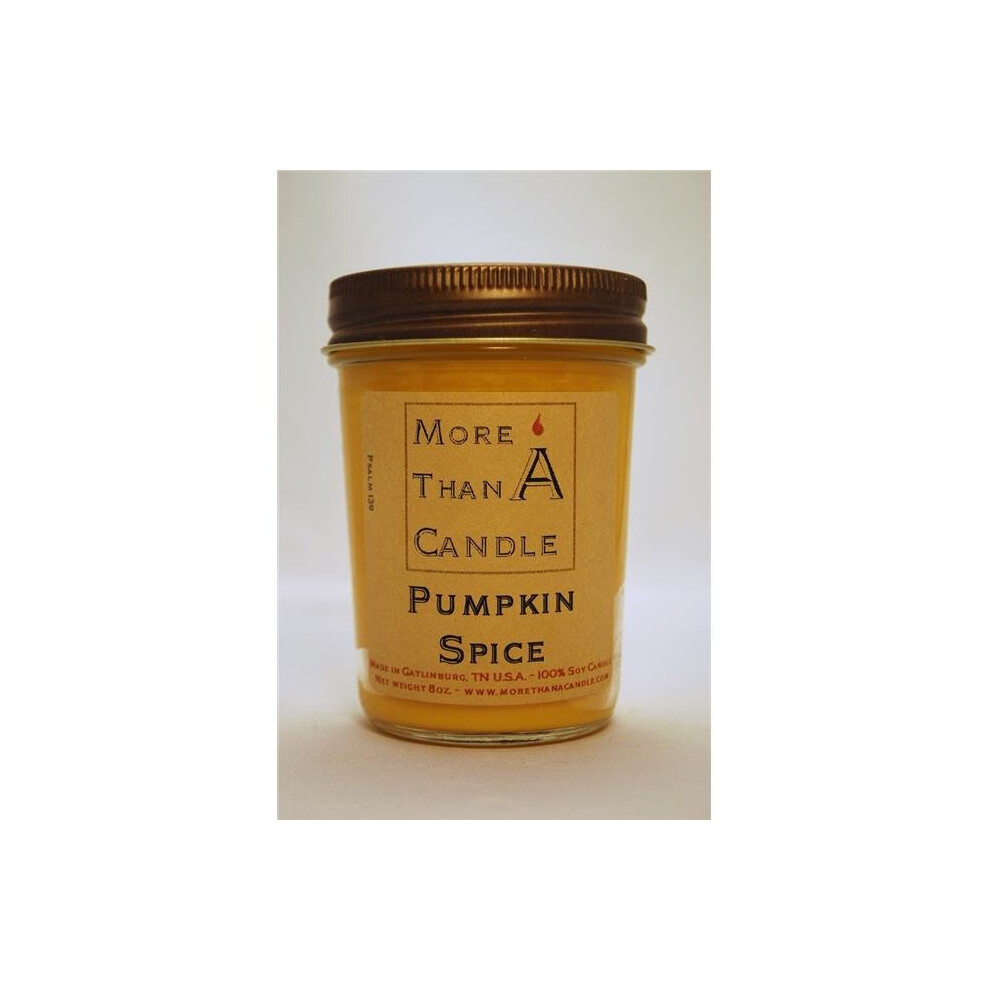 More Than A Candle PPS8J 8 oz Jelly Jar Soy Candle, Pumpkin Spice-image-OPC-PNKSJD-NEW