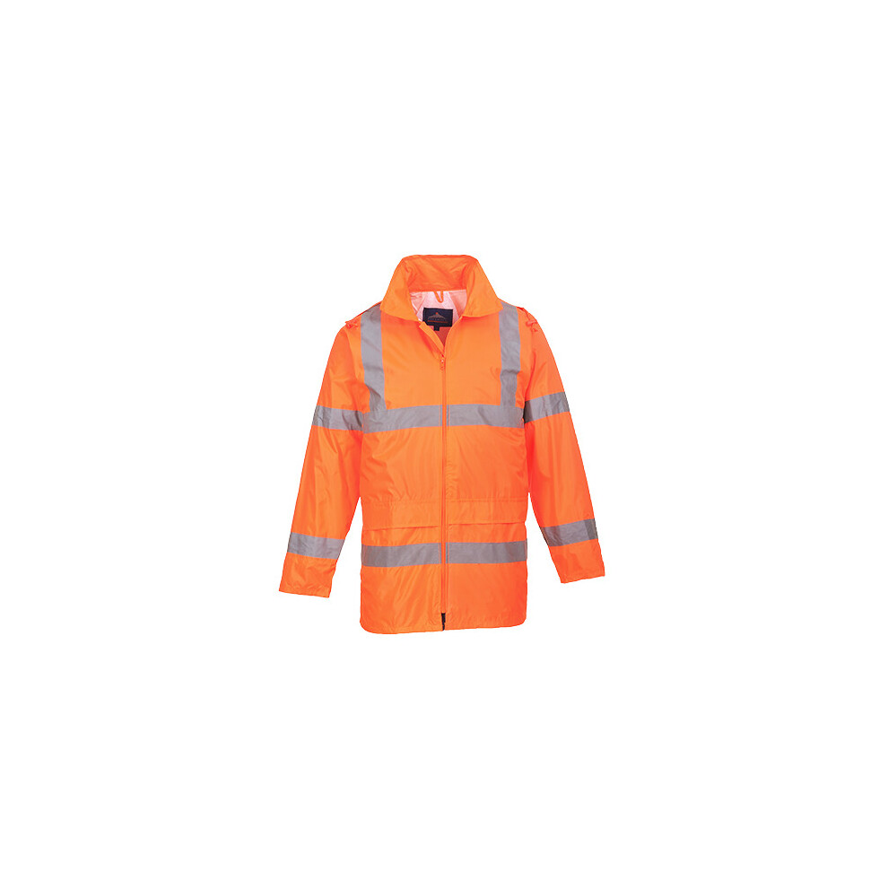 (Orange, 2XL) Hi-Vis Rain Jacket