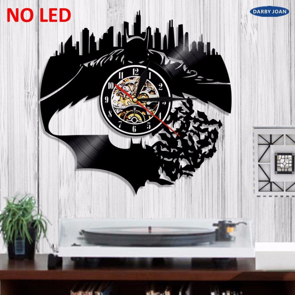 Batman&Gotham City Wall Vinyl Led Lighting Record Clock