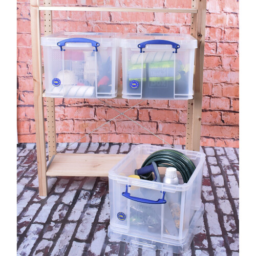 Really Useful 3 x 35 Litre Storage Box, Clear, Bonus Pack 1