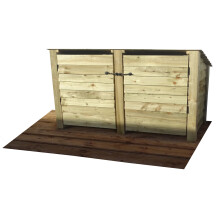 (4ft, Light Green) Wooden Log Store With Doors And Kindling Shelf - Reversed Roof (L-227cm, H-126cm / 180cm, W-81cm)