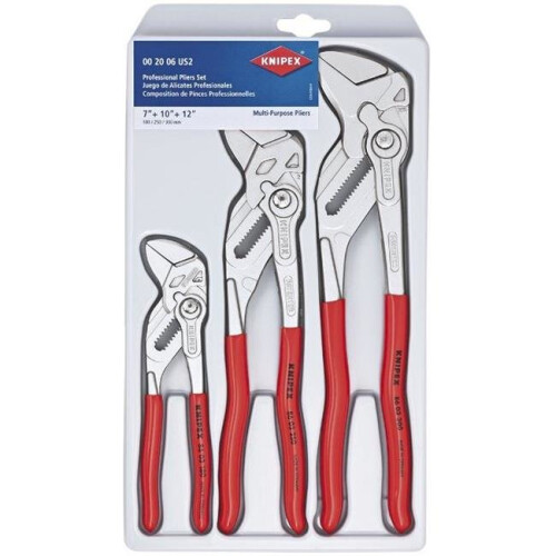 Knipex Knipex Tools KX002006US2 3 Piece Smooth Jaw Plier Set