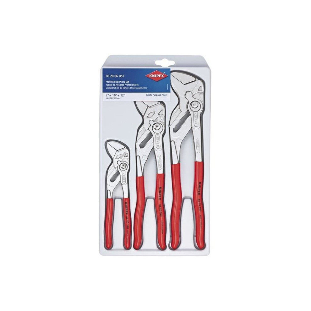 Knipex Tools KX002006US2 3 Piece Smooth Jaw Plier Set