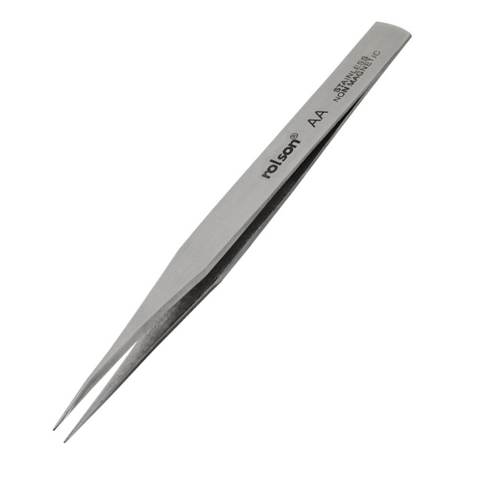 AA Tweezers Non Magnetic Straight Stainless Steel Anti Magnetic Rolson 59101