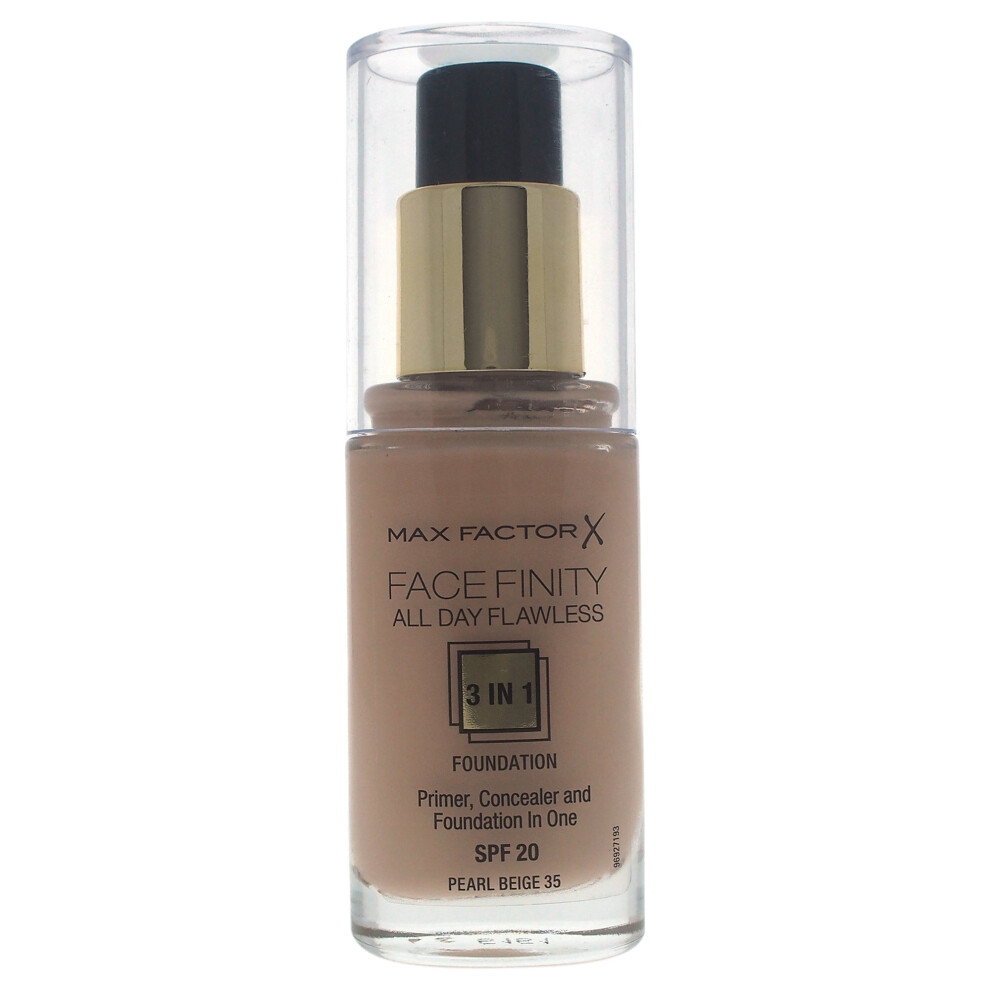 Facefinity All Day Flawless 3 In 1 Foundation SPF 20 - # 35 Pearl Beige by Max Factor for Women - 30 ml Foundation