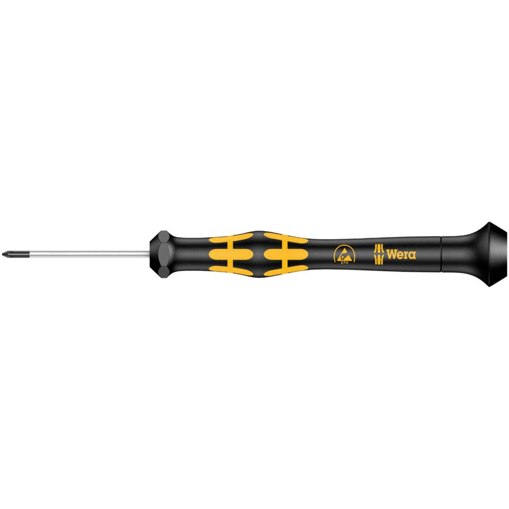 Wera 05030117001 1550 PH Kraft Form Micro ESD Screwdriver for Electricians, Black/Yellow, 000 x 40 mm