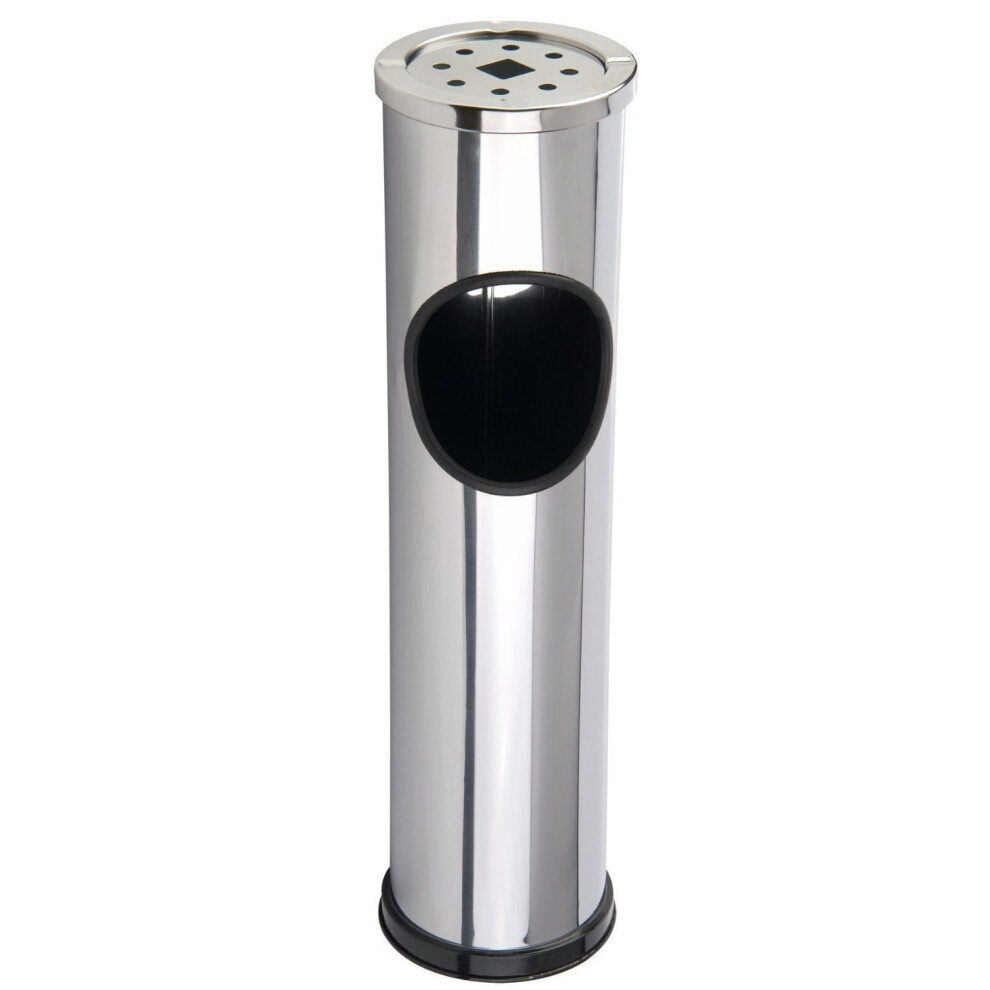 GEEZY Free Standing Stainless Steel Cigarette Stand | Outdoor Bin With Ashtray