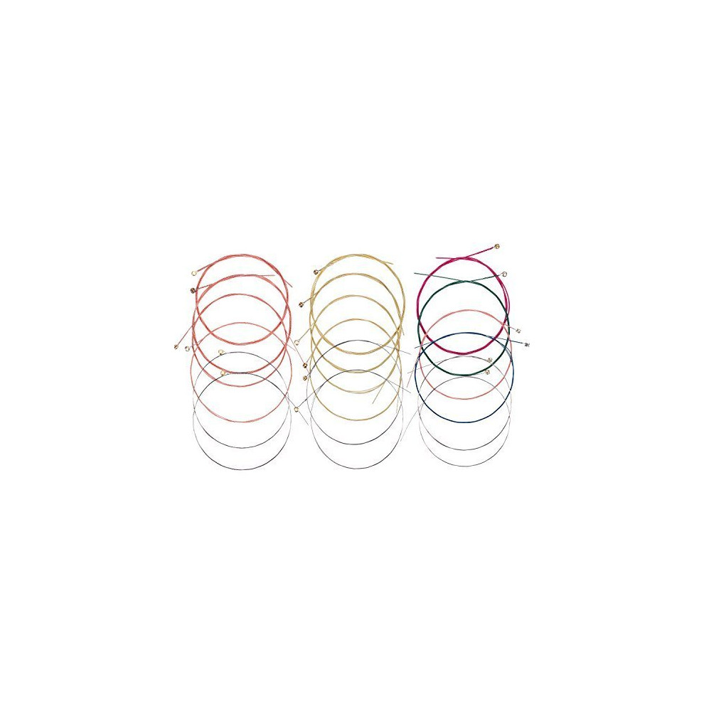 3 Sets of 6 Acoustic Guitar Strings Replacement Steel String for Guitar, 1 Set Brass 1 Set Copper and 1 Set Multicolor