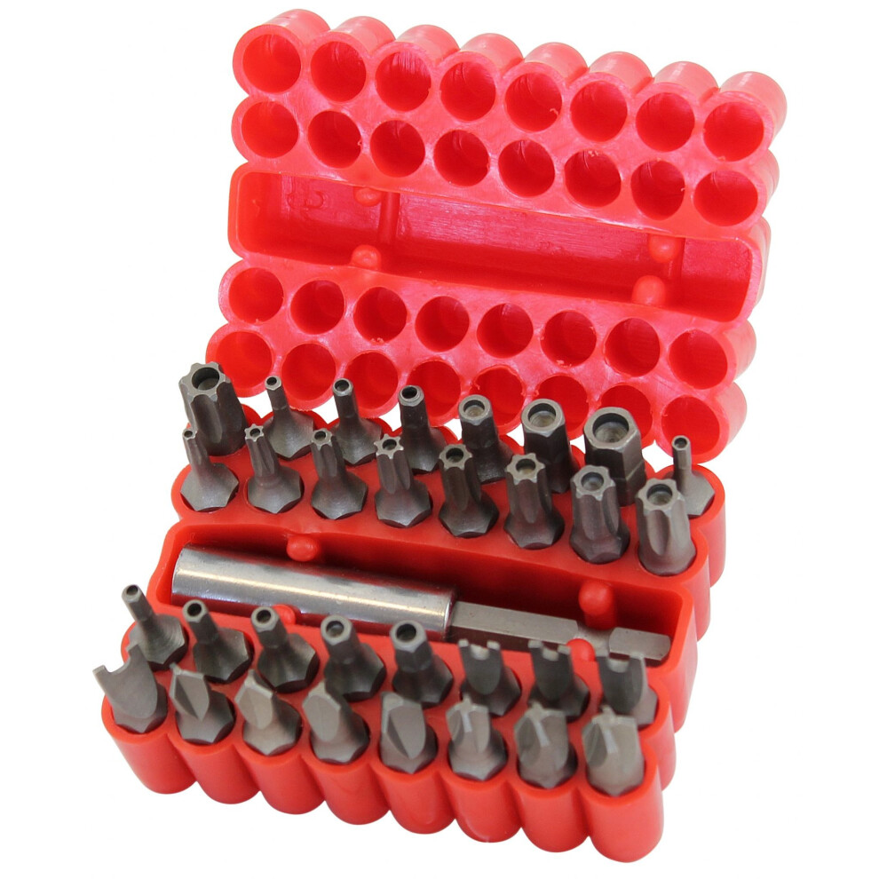 33pc Security Bit Set Hex Tamper Proof Imperial Metric Tri-Wing Spanner Key Torx