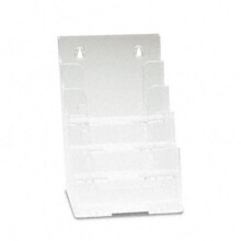 Deflect-O 77901 Four-Tier Plastic Desktop Booklet Display Rack  Clear