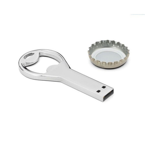Gadget Gift Silver USB 8GB Flash Memory Stick Bottle Opener Keyring