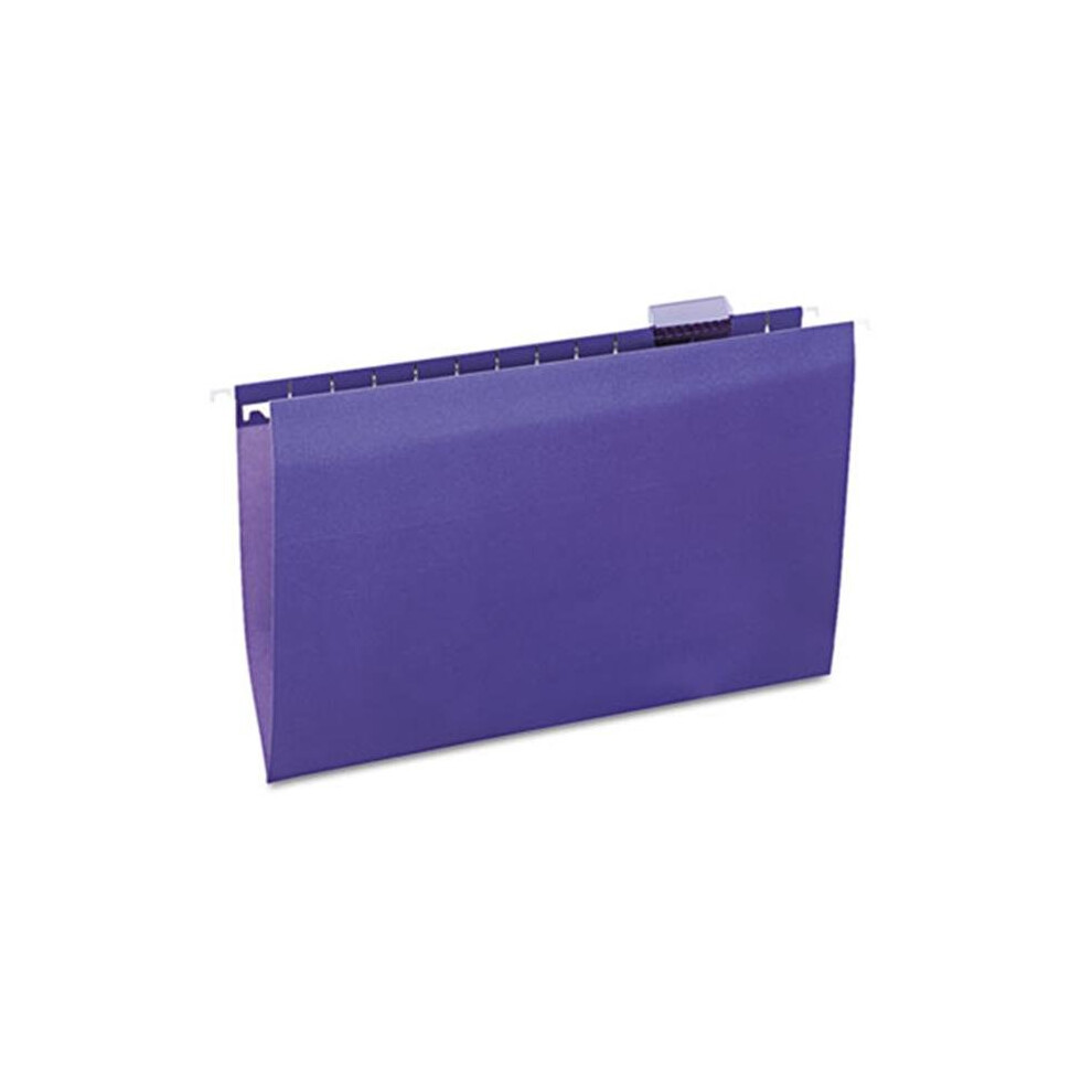 Universal 14220 Hanging File Folders- 1/5 Tab- 11 Point Stock- Legal- Violet- 25/Box