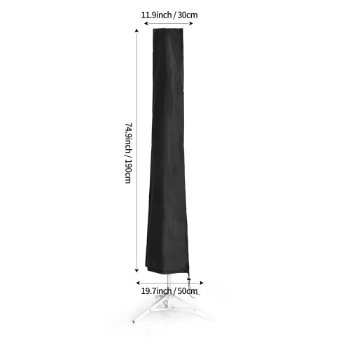 Capa de guarda-sol impermeável Dokon com fecho - Preto 2