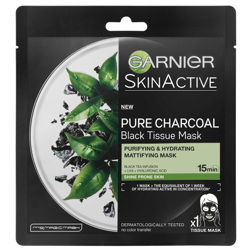 Garnier Garnier SkinActive Charcoal Black Tea Hydrating Sheet Mask