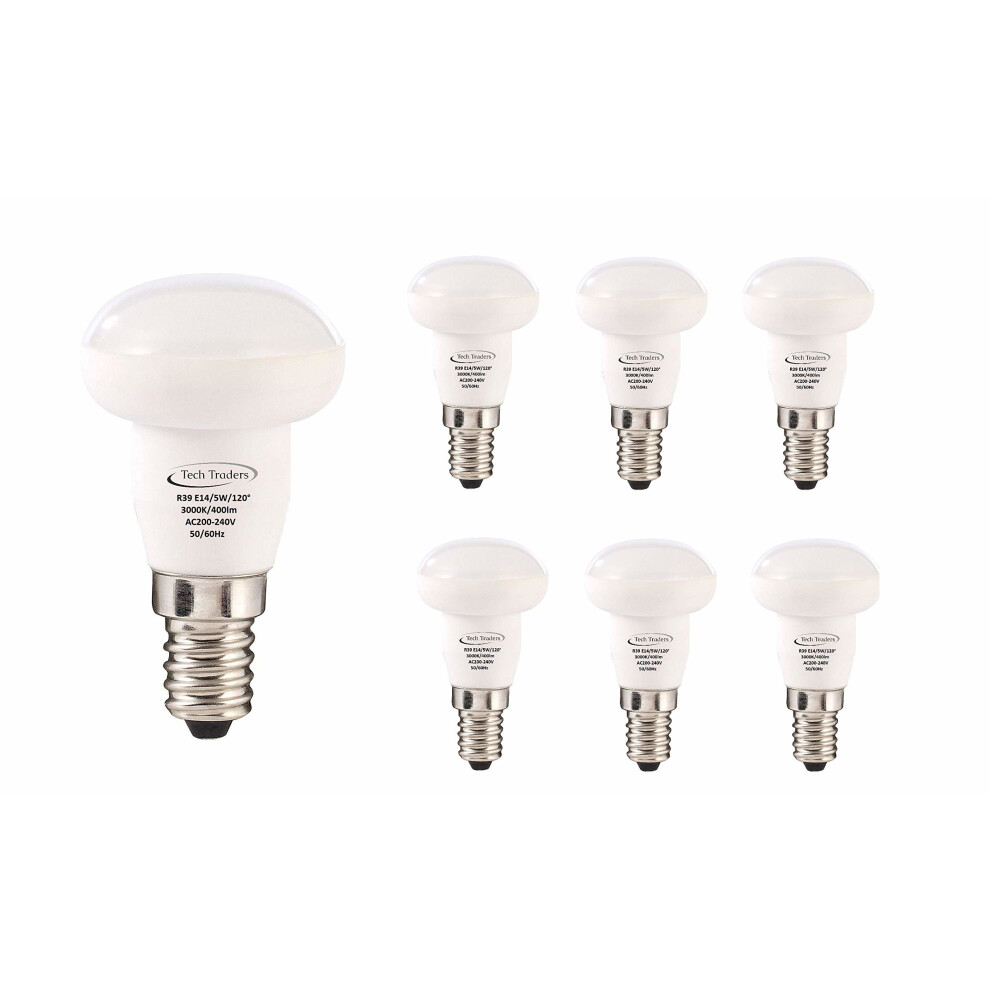 Tech Traders Reflector R39 LED Bulbs, E14, 5 W, Warm White