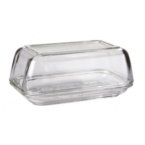 Cow Embossed Glass Lidded Butter Dish