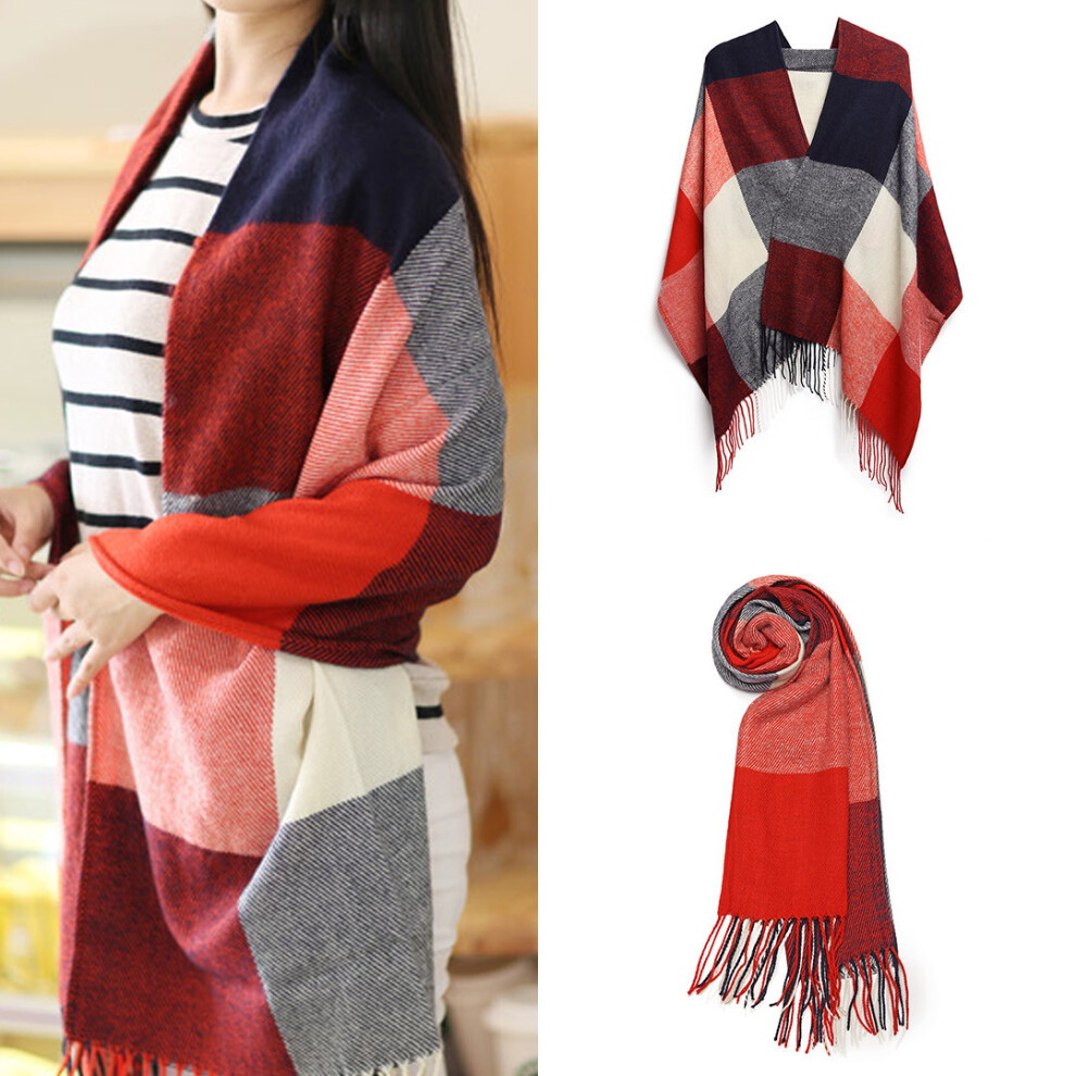 (Red) Large Women's Cashmere Scarf | Shawl Scarf