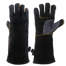 KIM YUAN Extreme Heat & Fire Resistant Gloves Leather with Kevlar Stitching,Perfect for Fireplace, Stove, Oven, Grill, Welding, BBQ, Mig, Pot...