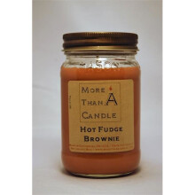 More Than A Candle HFB16M 16 oz Mason Jar Soy Candle, Hot Fudge Brownie