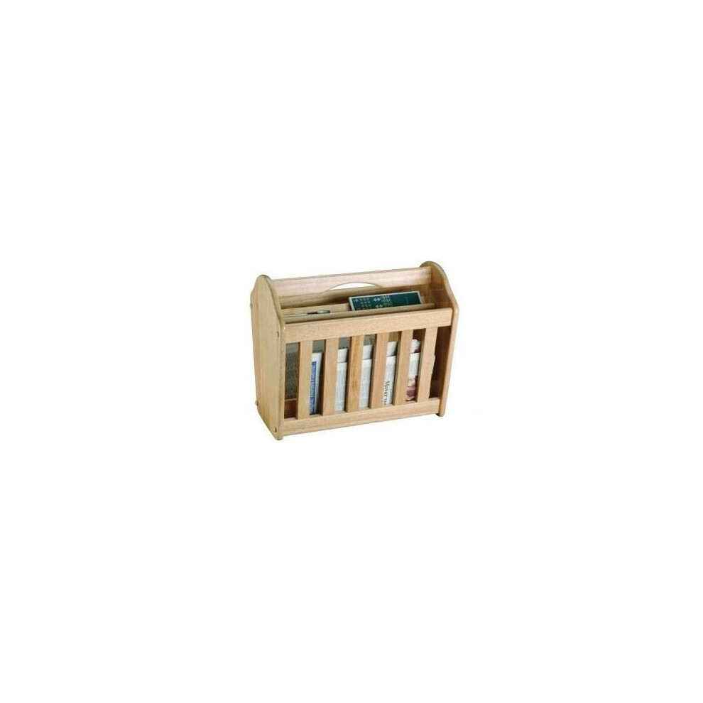 Havea Wood Free-Standing Magazine Rack with Divider and Shelf 43x26x39 cm - 9748